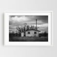 thumbnail image 1 of Left Behind in Moriarty - Moriarty New Mexico Photography Black and White Rural Farmhouse Rustic Landscape Vintage Architecture White Framed Wall Art Print 5 x 7 inches, 1 of 3
