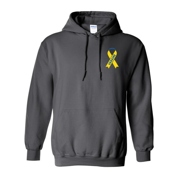 Left Chest Ribbon Ukraine Ukrainian Pride DT Sweatshirt Hoodie