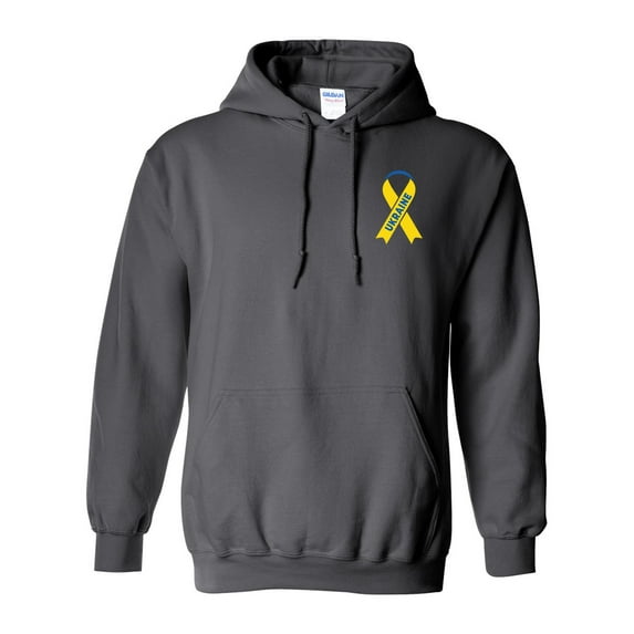 Left Chest Ribbon Ukraine Ukrainian Pride DT Sweatshirt Hoodie