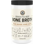 Left Coast Performance 8oz Beef Bone Broth Powder for Dogs and Cats | Premium Grass-Fed Beef Broth Topper for Picky Eaters | Supports Joints and Gut Health | Bone Broth for Cats