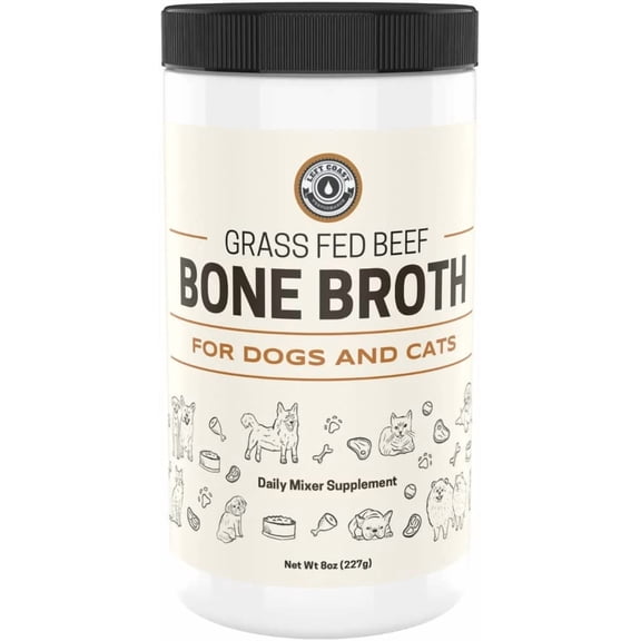 Left Coast Performance Beef Bone Broth Powder, Joint & Gut Support Beef Broth Powder for Dogs and Cats, Beef Flavor, 8 oz