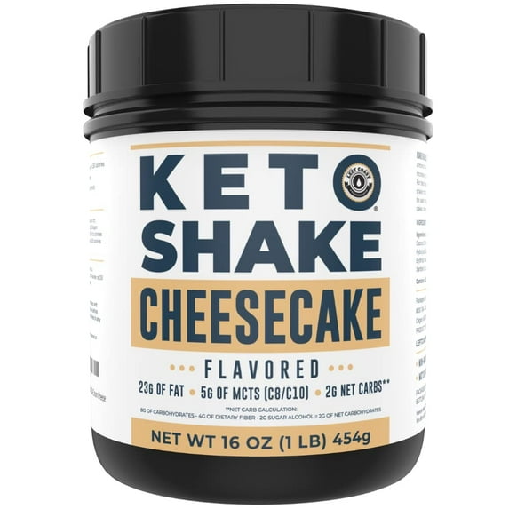 Left Coast Performance Meal Replacement Shake Low Carb Keto Protein Powder Mix, Cheesecake, 16 oz