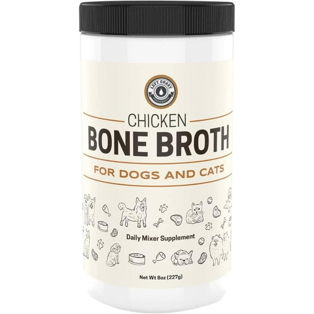 Left Coast Performance Chicken Bone Broth Powder for Dogs and Cats Premium Human Grade Chicken