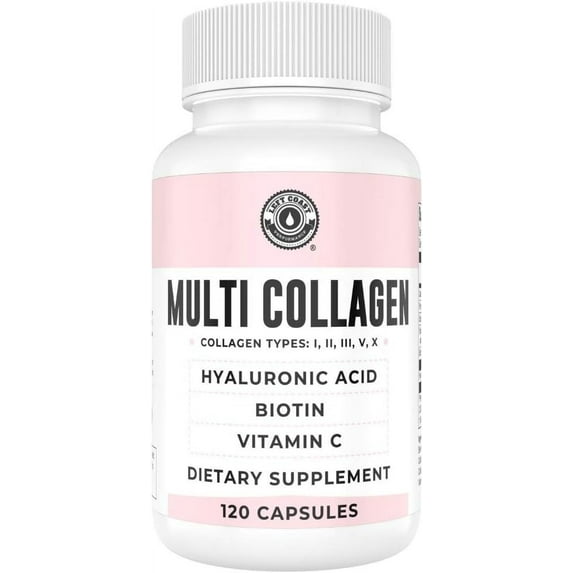 Left Coast Performance Collagen Peptide Pills | Collagen with Vitamin C and Biotin | Hydrolyzed Collagen Capsules - 120 Ct