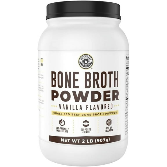 Left Coast Performance Keto Bone Broth Powder | Grass Fed Keto Protein Powder with Collagen | 42 Servings | Vanilla, 32oz