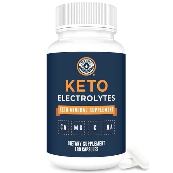 Keto Electrolyte Supplement, 180 Capsules. Electrolyte Pills for Ketogenic Diet. Magnesium, Potassium, Sodium, Calcium. Keto Tablets for Hydration Support* by Left Coast Performance