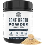 Left Coast Performance Grass Fed Beef Bone Broth Protein Powder with Collagen for Joint Support, 16 oz
