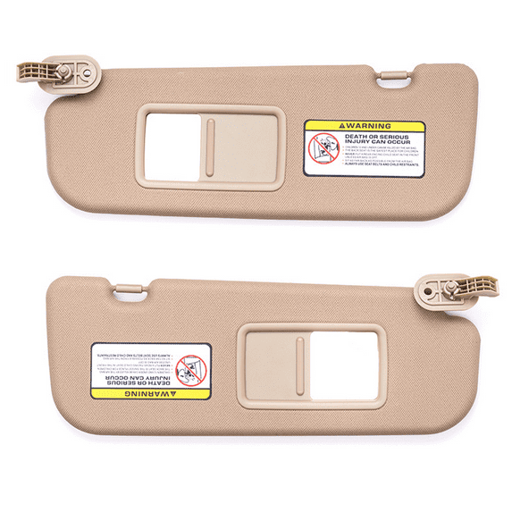 Left Driver And Right Passenger Side Sun Visor For Hyundai Elantra 2011-2015 With Mirror, Replacement OEM 852103X000TX-Pairs-beige