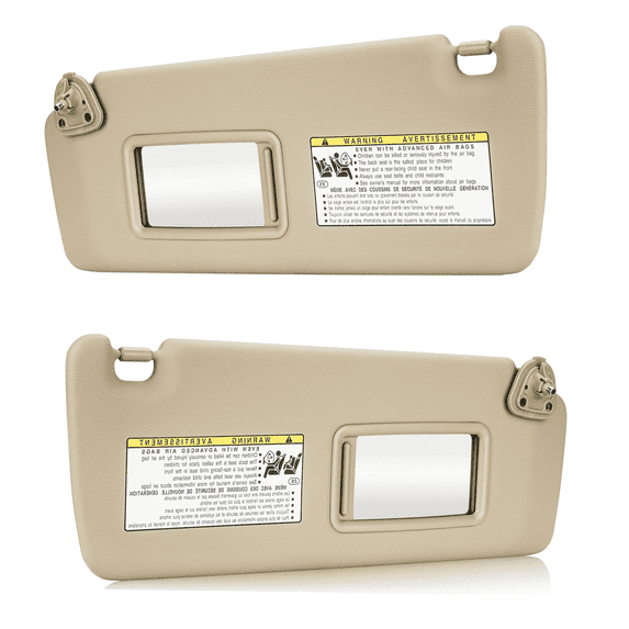 Left Driver And Right Passenger Side Sun Visor For Toyota Highlander 2004-2007, OE:74320-48260-A0, Sun Visor Replacement Parts For Car-beige-Pairs
