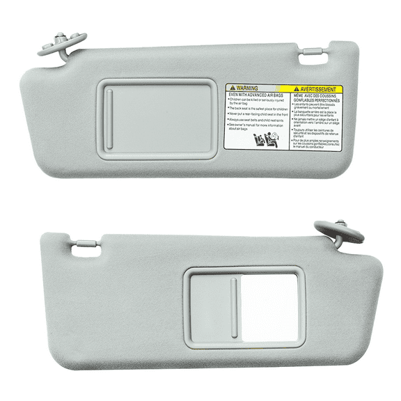 Left Driver And Right Passenger Side Sun Visor For Toyota Tacoma 2005-2015 With Mirror, Replacement OEM 74320-04181-B1-Pairs-grey