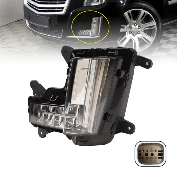 Left Driver For 2015-2020 Cadillac Escalade/ESV Fog Light Lamp W/O Crash Brake