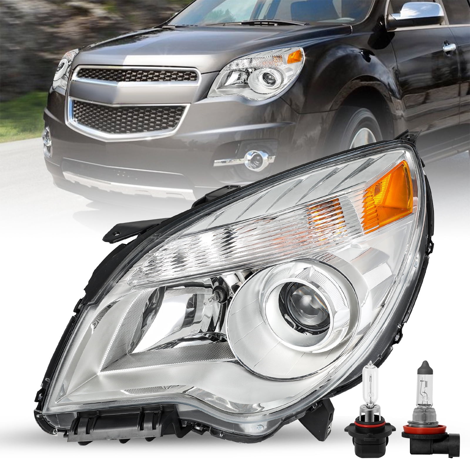 Left Driver LH Side for 2010-2015 Chevy Equinox Projector Halogen Headlight