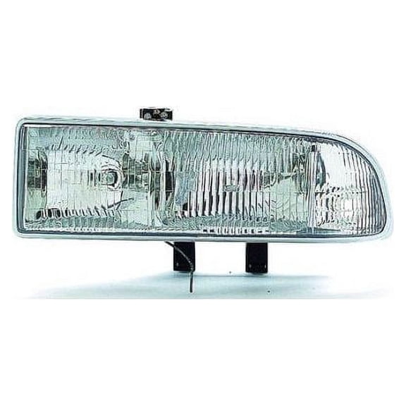 Left Driver Side Composite Headlight Assembly - with Chrome Trim - Compatible with 1998 - 2004 Chevy S10 1999 2000 2001 2002 2003