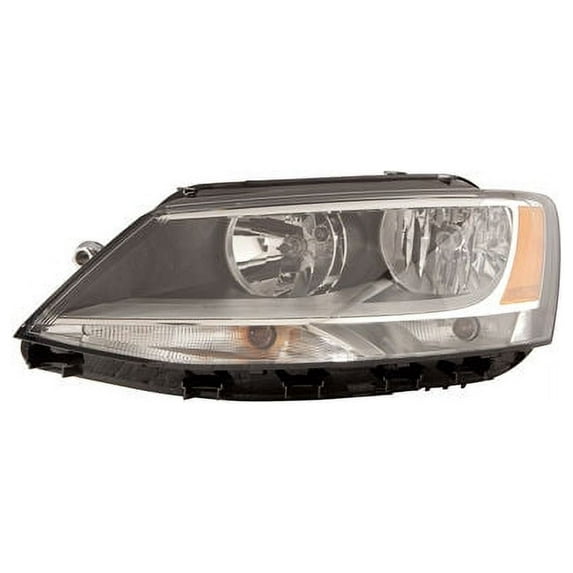 Left Driver Side Halogen Headlight Assembly - Compatible with 2011 - 2016 Volkswagen Jetta Sedan 2012 2013 2014 2015