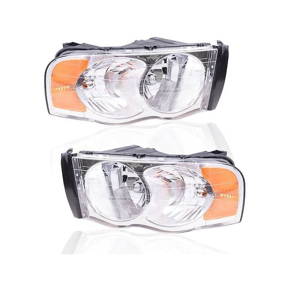 2002-2005 Dodge Ram 1500 Halogen Headlight Assembly Set - Left Driver ...