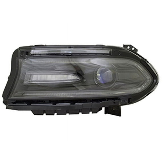 Left Driver Side Halogen Headlight Assembly - with LED Daytime Running Lamp - Compatible with 2016 - 2019 Dodge Charger 2017 2018
