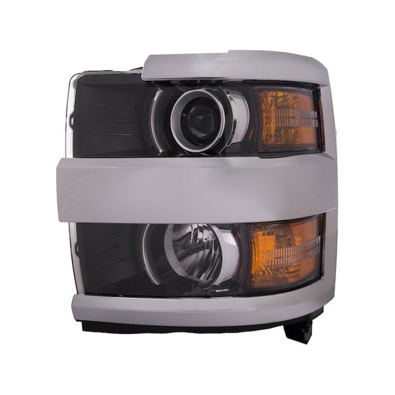 Left Driver Side Headlight Assembly - Black Bezel - Compatible with 2015 - 2019 Chevy Silverado 3500 HD 2016 2017 2018