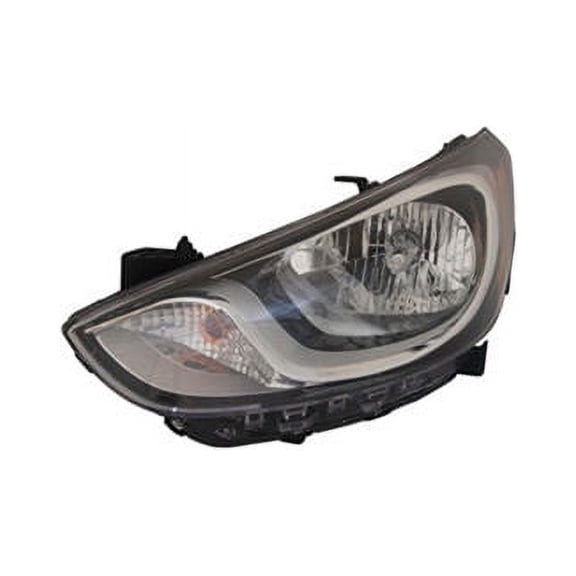 Left Driver Side Headlight Assembly - Compatible with 2012 - 2014 Hyundai Accent Sedan and Hatchback 2013