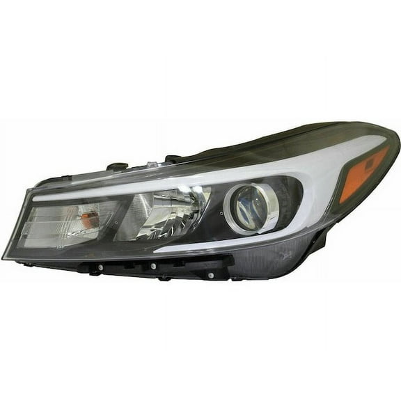 Left Driver Side Headlight Assembly - Without LED Position Lamp - Halogen Bulb Type - Compatible with 2017 - 2018 Kia Forte Sedan