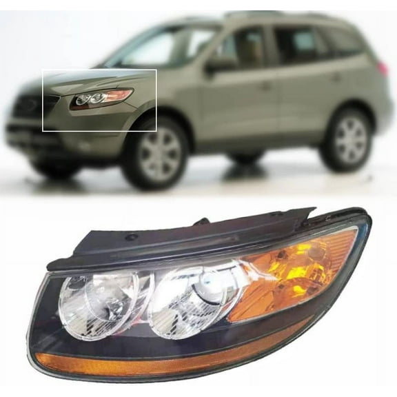Left Driver Side Headlight Fits For Hyundai Santa Fe 2007 2008 2009 2010-2012