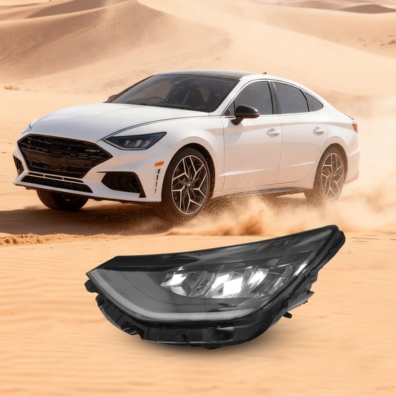 Left Driver Side LED Headlight for 2020-2022 Hyundai Sonata High-Performance LED, Durable PC & PP Construction, Direct Replacement