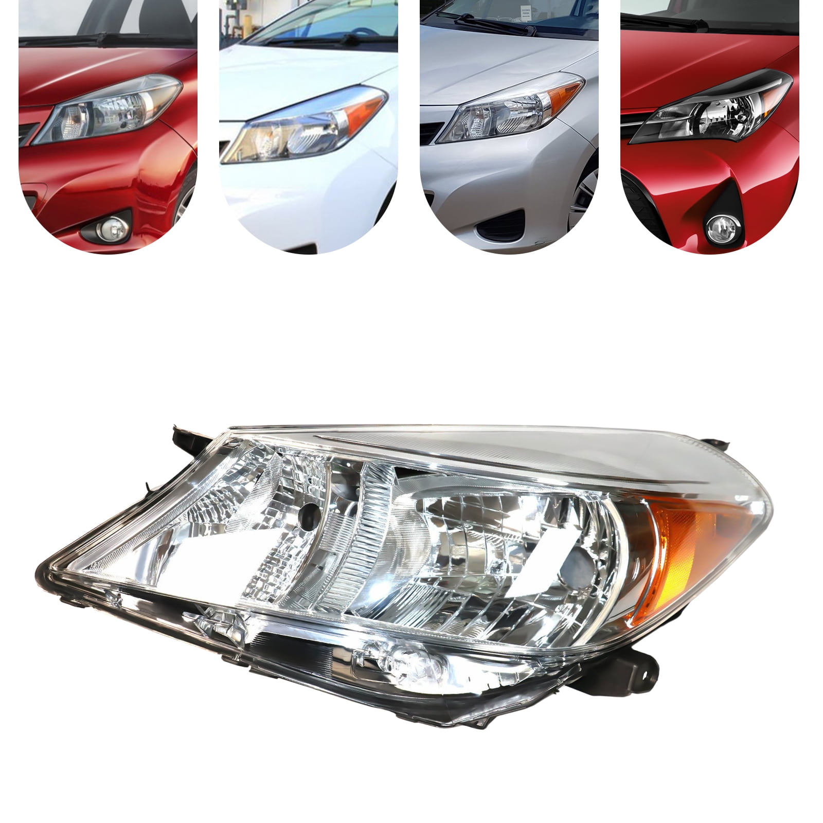 Halogen Headlight Set For 2007-2008 Toyota Yaris Hatchback – Driver & Passenger Side