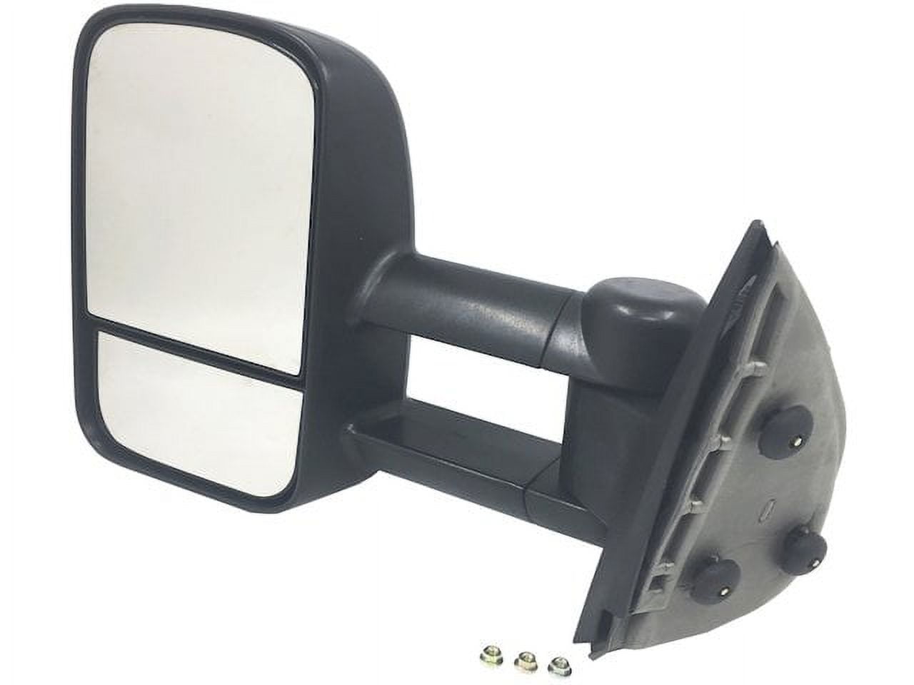 Left Driver Side Manual Mirror - Manual Telescoping - Trailer Towing - Black Textured - Compatible with 2007 - 2014 GMC Sierra 2500 HD 2008 2009 2010 2011 2012 2013