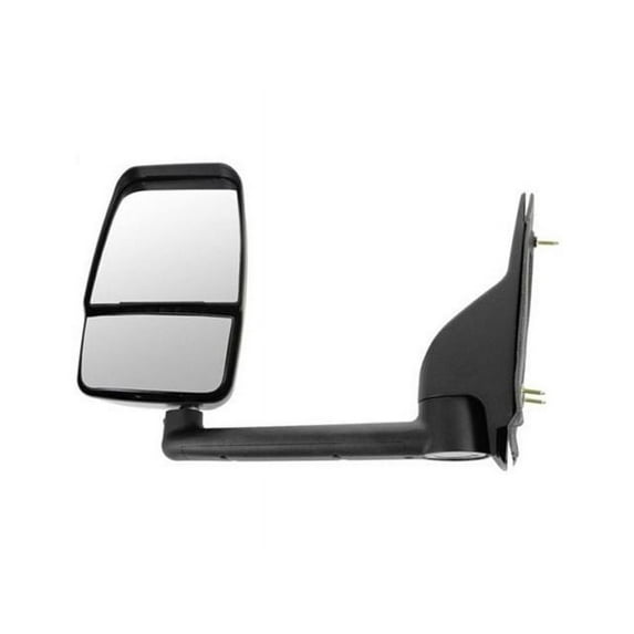 Left Driver Side Manual Mirror - Smooth Black - Dual Glass - Compatible with 2003 - 2011 GMC Savana 3500 2004 2005 2006 2007 2008 2009 2010