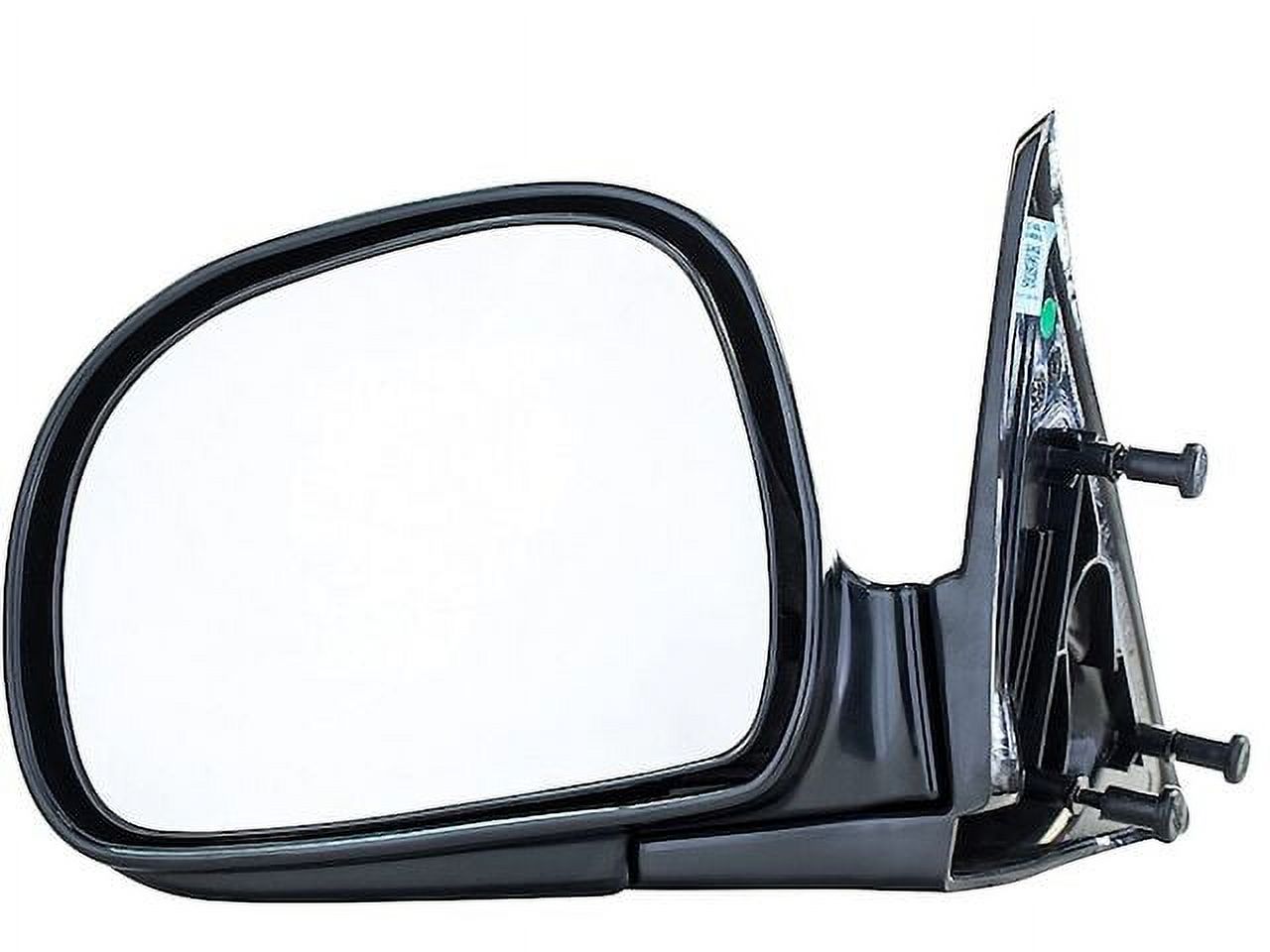 Left Driver Side Manual Mirror - Smooth Black - Large 6 x 7 Inch Glass - Folding - Compatible with 1994 - 1997 Chevy S10 1995 1996