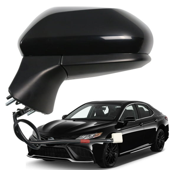 Marretoo Non Heated Left Driver Side Mirror for 2018-2024 Toyota Camry, Black