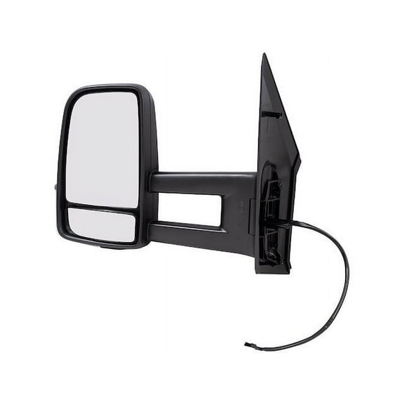 Left Driver Side Power Mirror - Extended Type - Textured Black - with Heat and Turn Signal - without Blind Spot Detection - Compatible with 2010 - 2018 Mercedes-Benz Sprinter 3500 Turbo Diesel 2014