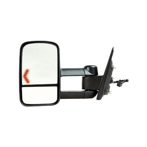 Left Driver Side Power Mirror - Trailer Tow Type - Dual Lens - Manual Folding - with Heated Glass and Turn Signal - Compatible with 2015 - 2017 Chevy Silverado 2500 HD 2016