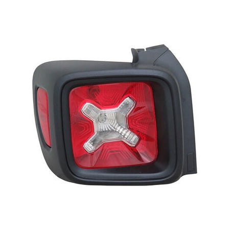 Left Driver Side Tail Light Assembly - Compatible with 2015 - 2018 Jeep Renegade (Sport / North / Latitude Models without Logo and Chrome Bezel) 2016 2017 2019 2020