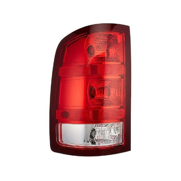 Left Driver Side Tail Light Assembly - with Large Back Up Bulb - without Dark Red Trim - Compatible with 2007 - 2013 GMC Sierra 1500 (Except Dually, Base, and Denali Models) 2009 2010 2011 2012