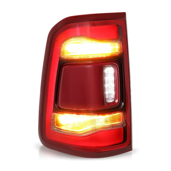 Left Driver Tail Light For 2019-2023 DODGE RAM 1500 w/ Blind Spot Red Lens.