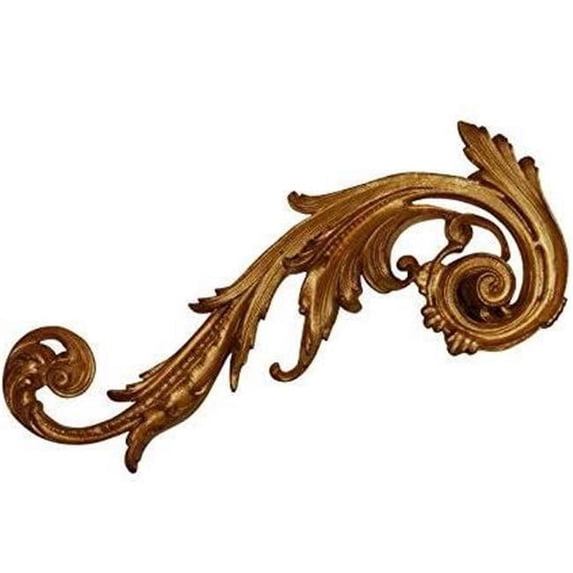 Left Embellished Scroll, Gold Leaf
