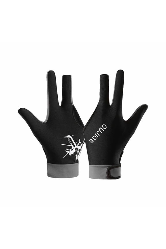 Left Hand 3 Finger Billiards Glove – Anti Slip Snooker Cue Glove for Men Women Breathable Pool Shooting Accessory