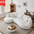 thumbnail image 1 of Left - Hand Facing Curved Sofa | For Bedroom Relaxation | Get a Soft and Supportive Seating with Simple Assembly, 1 of 3