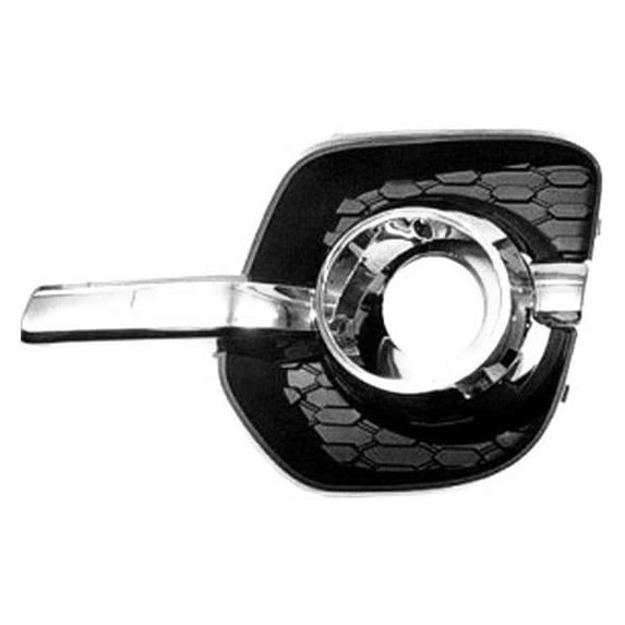Left Hand Front Bumper Insert with Fog Lamps & Molding for 2010-2015 LH-LHZ Equinox, Black & Chrome