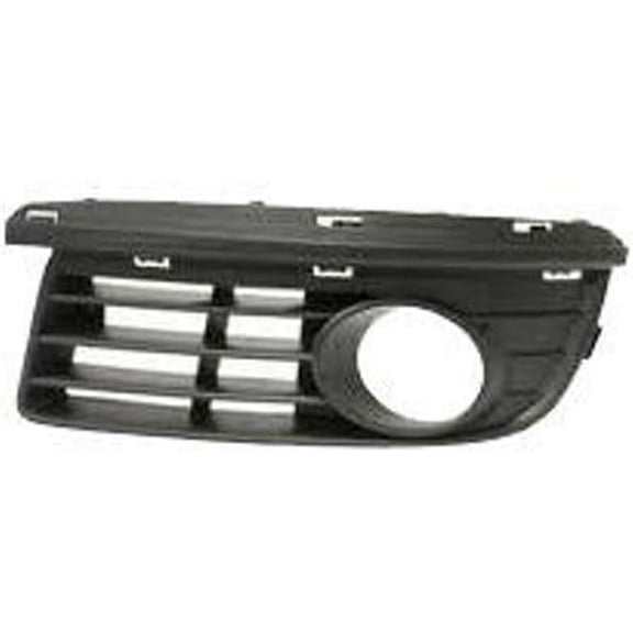 Left Hand Front Bumper Outer Grille with Fog Lamp Hole for 2005-2010 Jetta SDN Gen5, Matte Black
