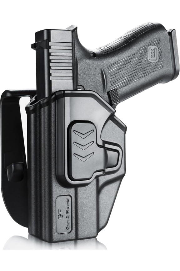Left Hand Holster for Glock 43/43X(No rail), OWB Carry Holster, Level II Retention Lock, 360 Adjustable
