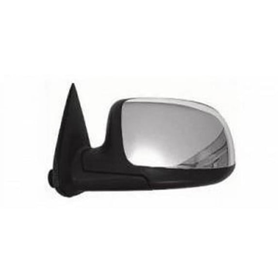 Left Hand Power Heated Door Mirror with Cover Folding for 1999-2002 Silverado & Sierra, Textured Black & Chrome