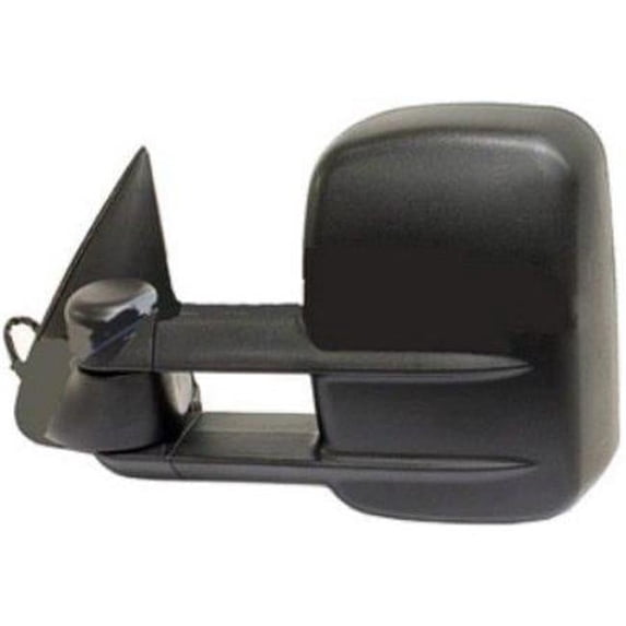 Left Hand Power Heated Manual Folding Telescopic Tow Door Mirror with Signal in Glass for 2003-2007 Silverado, Texture Black