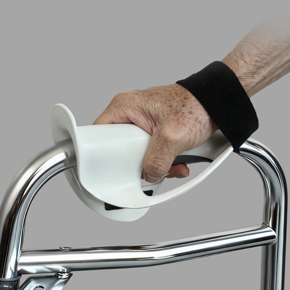 Left Hand Walker Splint with Two Securing Straps, Comfortable Walker Hand Grip, Hand Brace Splint for Seniors, Stroke Recovery, Parkinson's, Dementia, Arthritis, Hand Tremors, and Limited Grip Streng