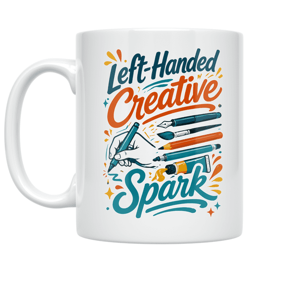 Left-Handed Creative Spark - Left-Handed Enthusiast - 11 oz Ceramic Coffee Mug