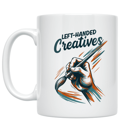Left-Handed Creatives Artistic Design - Left-Handed Artist - 11 oz Ceramic Coffee Mug