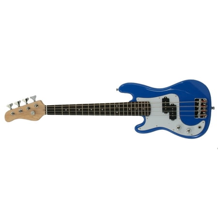 Left Handed Electric Bass Giutar Blue - Small Scale 36" Inch Childrens Mini Kids