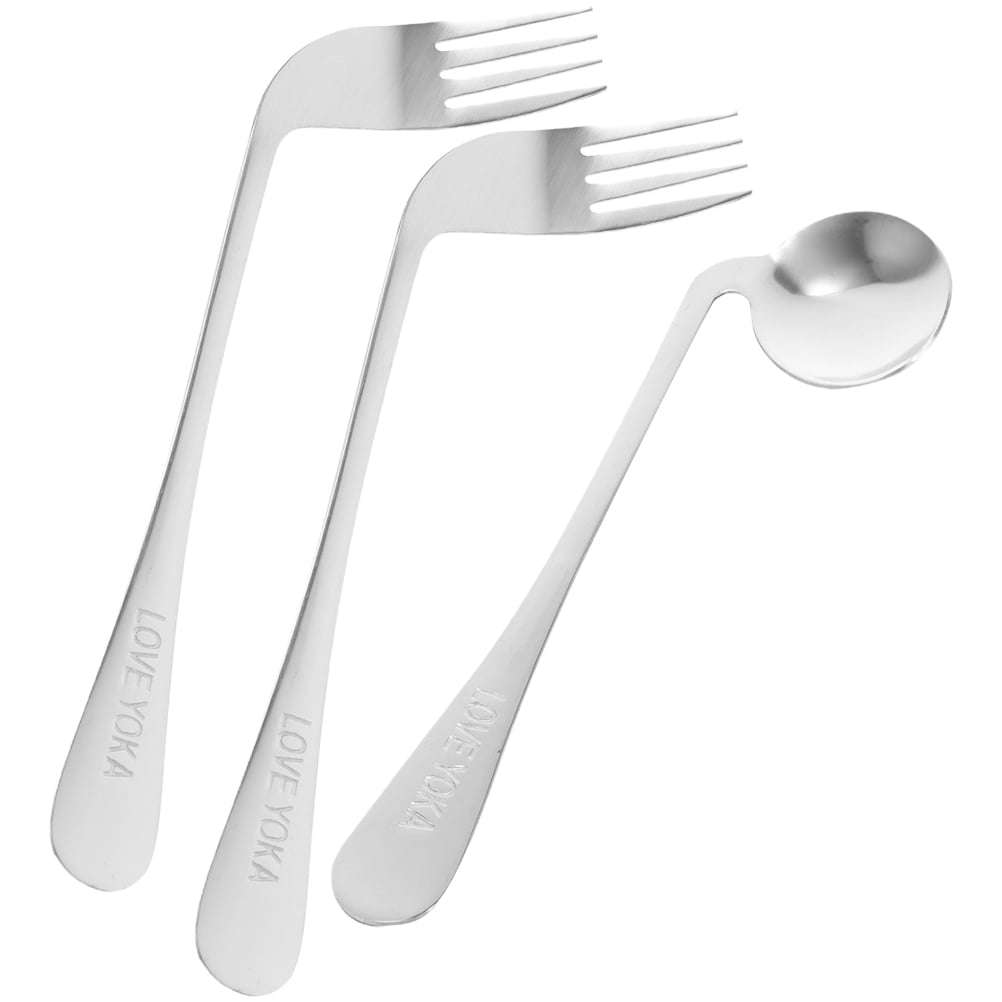 Left Handed Fork & Spoon Set for Elderly & Disabled