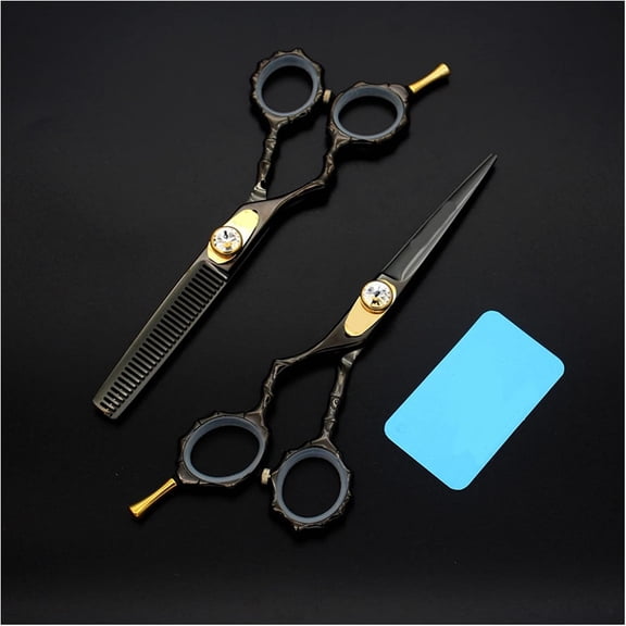 Left-Handed Haircutting Scissors for Salon and Home Use, 6" Professional Texturizing Thinning Shears with Rainbow Titanium Coating, Sharp Edge Leftie Grooming Tools with Adjustable Jewel Screw