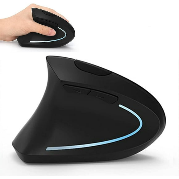 Left Handed Mouse, Vertical Ergonomic Mouse,wireless 2.4g Usb Lefty Left Hand Ergonomic Vertical Mouse, Less Noise - Black